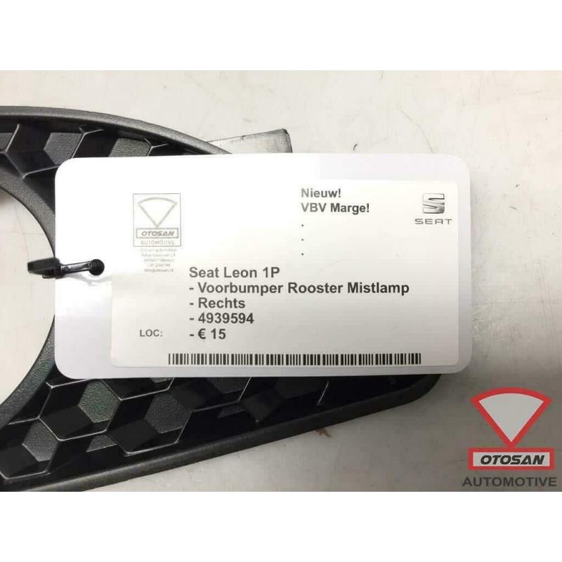 Seat Leon 1P Voorbumper Rooster Mistlamp Rechts Nieuw! 49395
