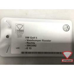 VW Golf 6 Voorbumper Rooster Rechts Nieuw! 5863592