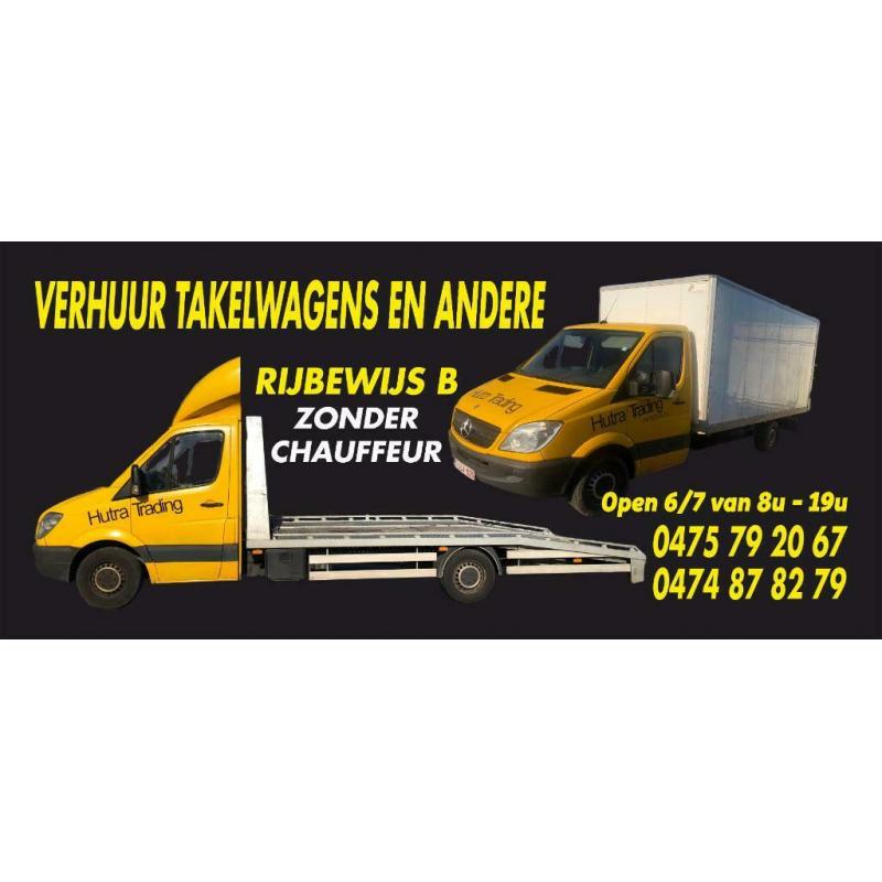Verhuur van takelwagen en depannagewagen zonder chauffeur