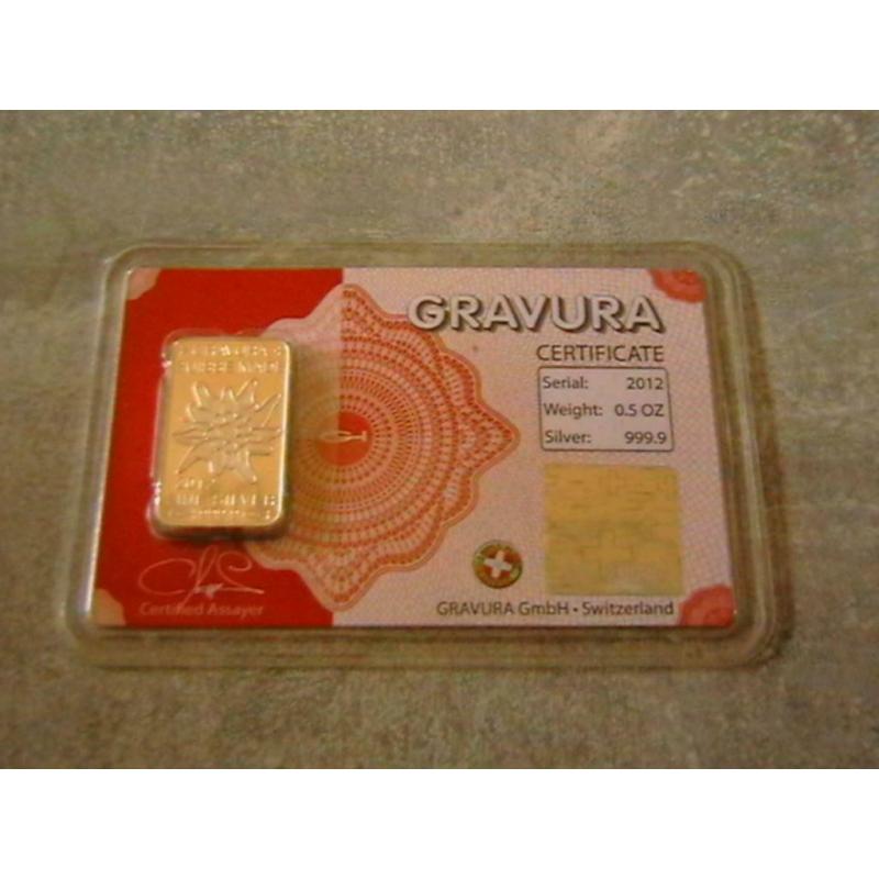 Zilver baartje - GRAVURA 1/2 Oz.