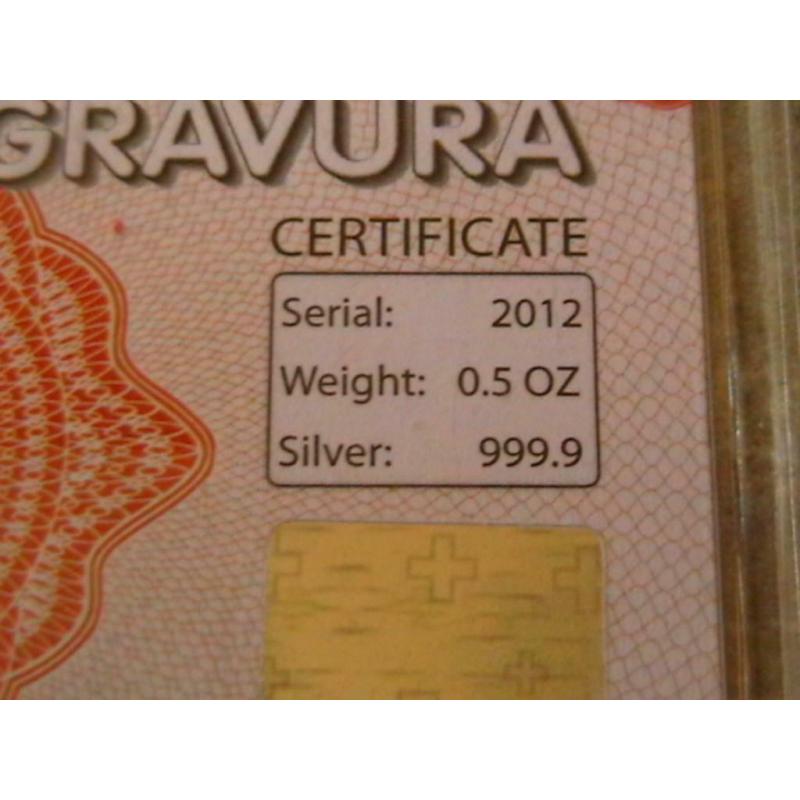 Zilver baartje - GRAVURA 1/2 Oz.