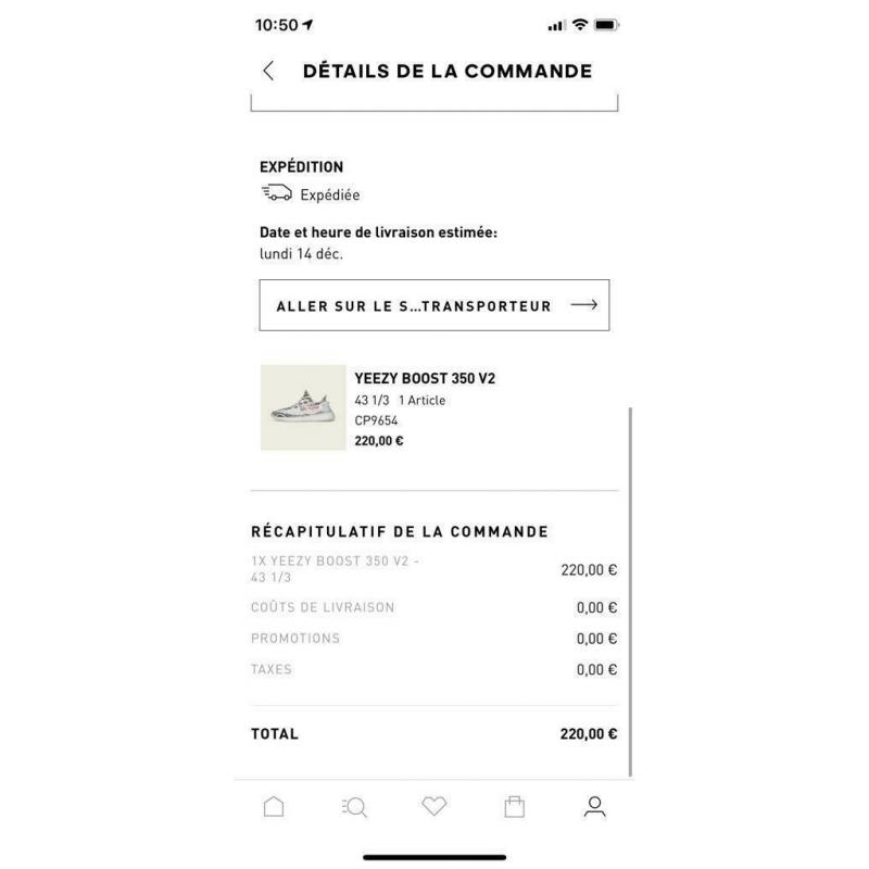 Yeezy boost 350 «zèbre» 43 1/3