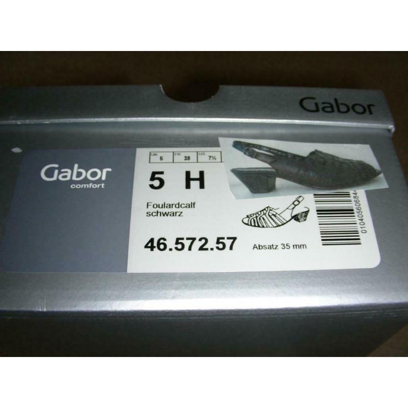Zwarte zomerschoenen, merk : Gabor, maat 38 (5H)