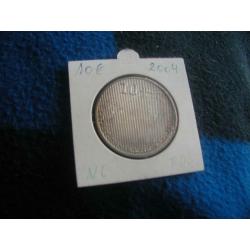 zilveren 10 euro munt van Nederland 2004 mooi
