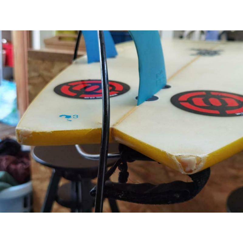 Surfboard fish 6.6 met leash, Slater vinnen en draagtas