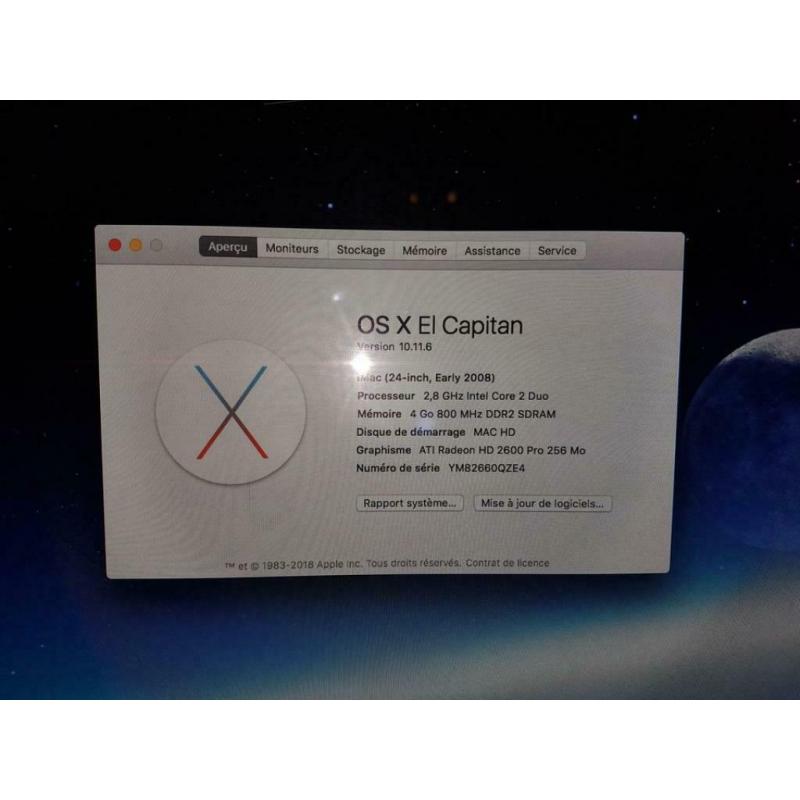 IMAC 24" 2008 nouveau SSD de 500Go